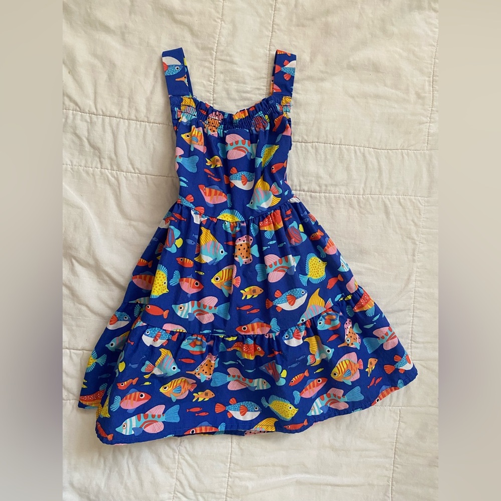 NWOT Gymboree fish dress with bloomers bright spring 100% cotton - Picture 4 of 5